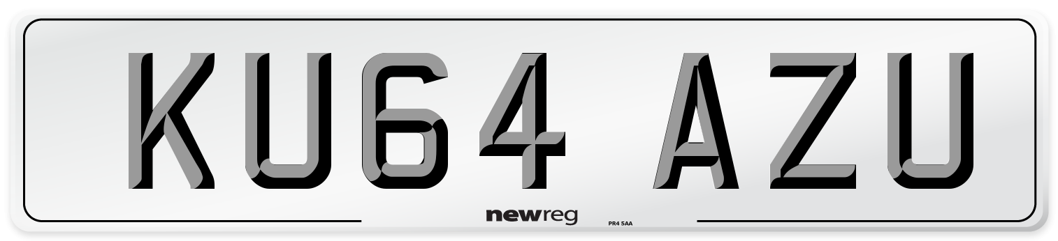 KU64 AZU Number Plate from New Reg